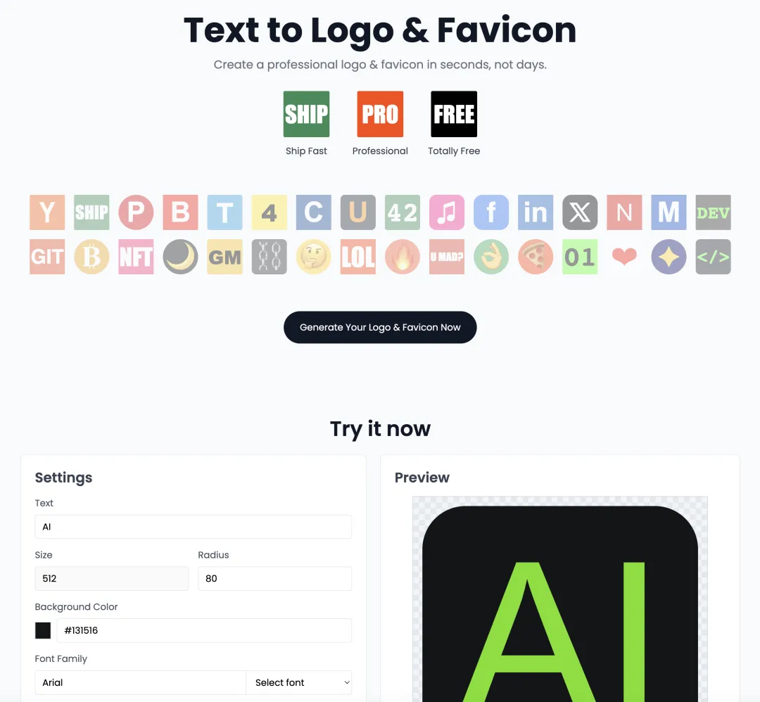 文本转Logo和Favicon生成器